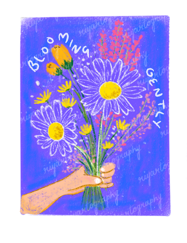 Blooming Gently - Sticker